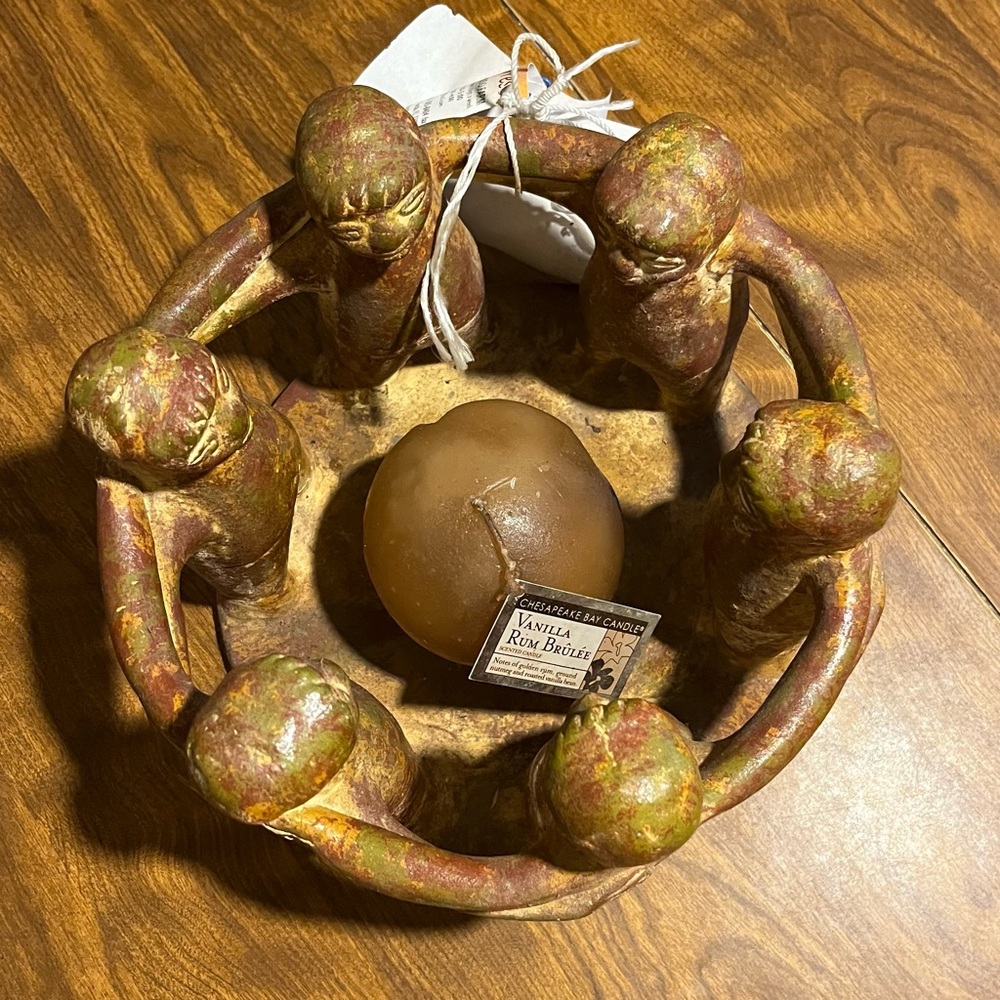 Rustic Circle of Friends Candle Holder